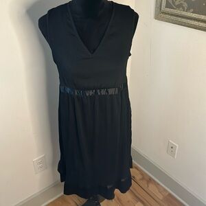 Motherhood‎ Maternity black mixed media V neck sleeveless dress Sz L